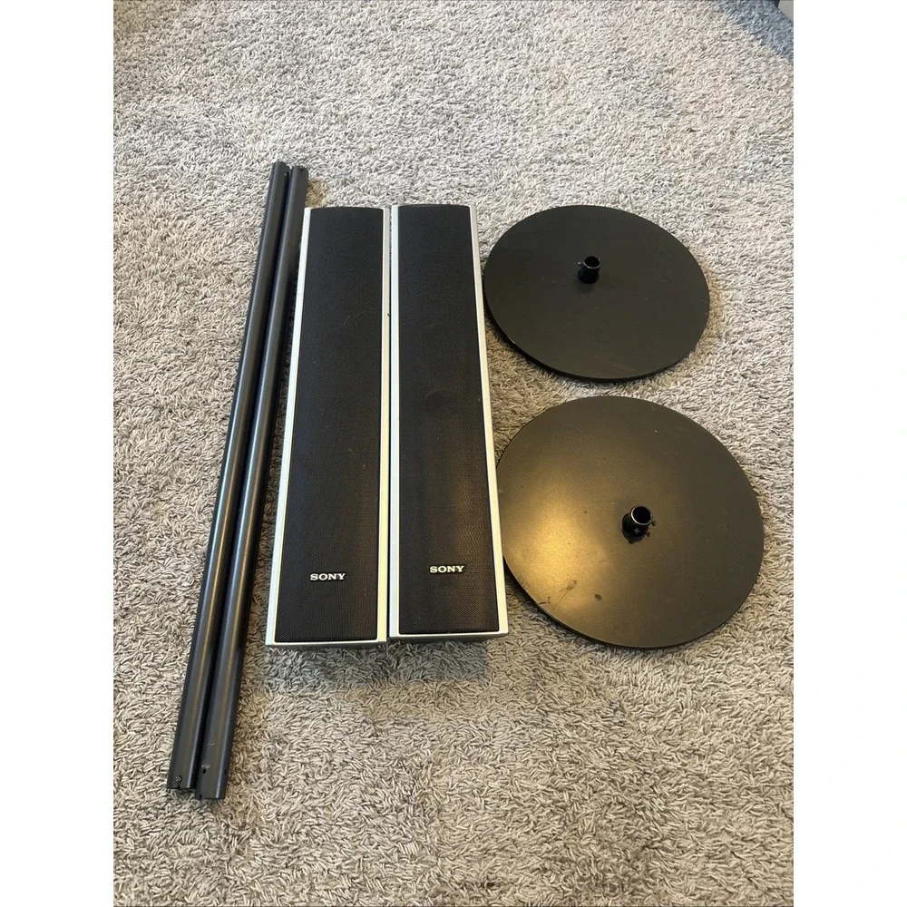 SONY SS-TS82 Left Right Front Speakers with Stands Home Theater Surround Sound